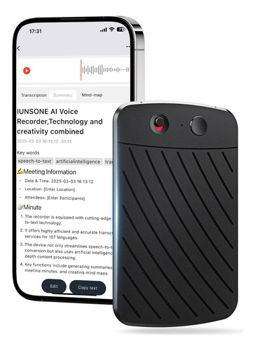 Voice Recorder Iunsone Ai Voice Recorder 64gb Memory 112 Lan