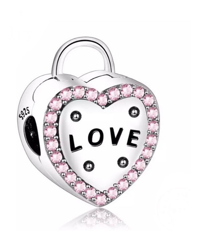 Charm Modelo Clip Candado Love Plata 925 + Regalos