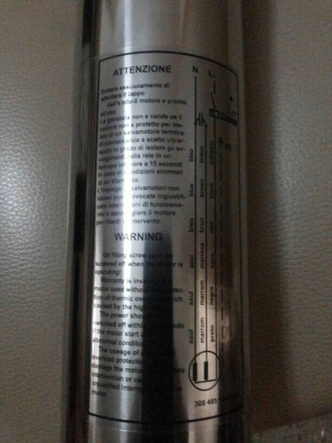 Bomba Pozo Profundo 0,75 Hp, Europower 220 Volts. Monof. 3 .