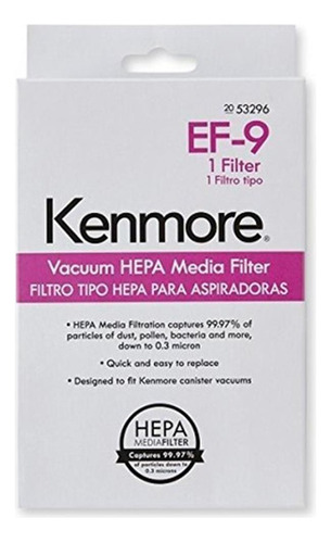 Kenmore 53296 Hepa Media Vacio Filtro De Escape Ef9