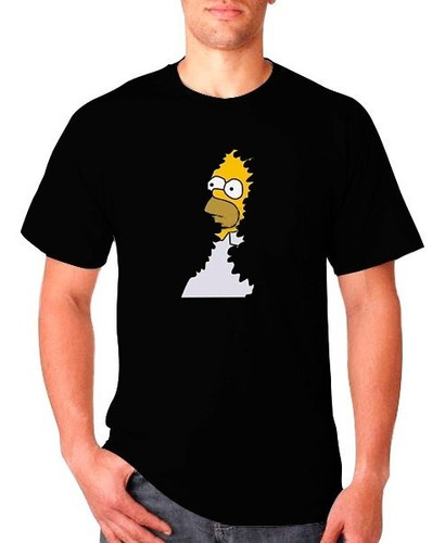 Poleras Estampadas Con Diseño Homero Simpson Arbusto