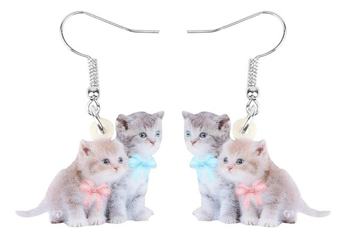 Lindos Aretes Acrilicos Gato Para Mujeres Y Niñas Aretes Dij