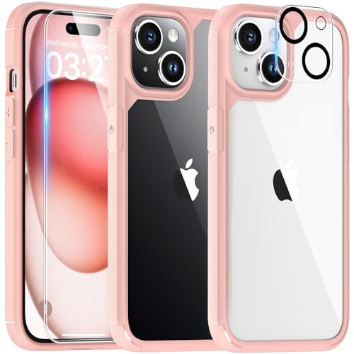 Funda Tauri iPhone 15 Plus + Vidrio Templado - Rosa