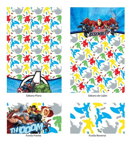 Set Sabanas Matrimonial Avengers Marvel Providencia