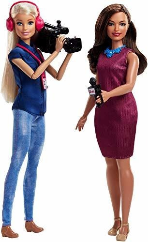 Barbie Careers Tv Noticias Team Dolls, Paquete De 2