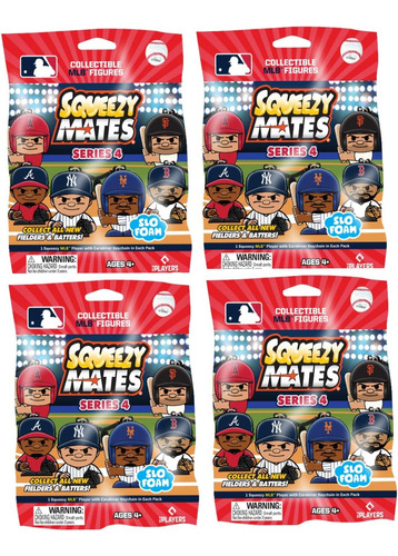 Party Animal - Paquete De 4  Squeezymates Mlb Baseba...