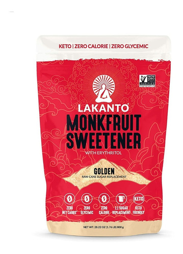 Monkfruit Sweetener Golden Endulzante Lakanto 800g Se