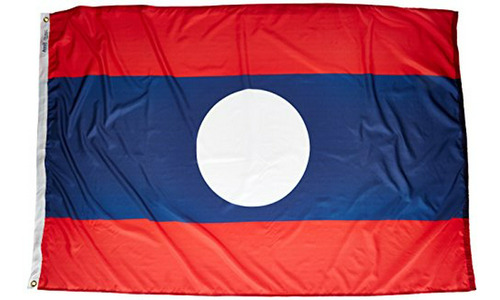 Bandera De Laos 4x6 Pies Conforme A La Onu