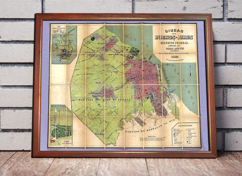 Antiguo Plano Ciudad De Buenos Aires 1892 Ludwig En Cuadro