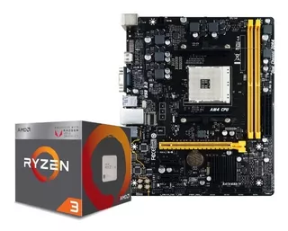 Kit Processador Amd Ryzen 3 2200g Vega 8 + Biostar B-b350m