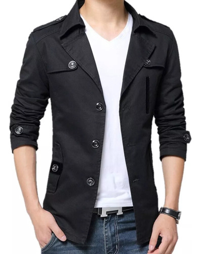 Saco Masculina Blazer Estilo Gabardina Slim Casual Elegante