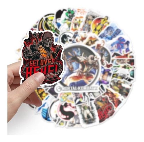 Mortal Kombat - Set De 50 Stickers / Calcomanias / Pegatinas