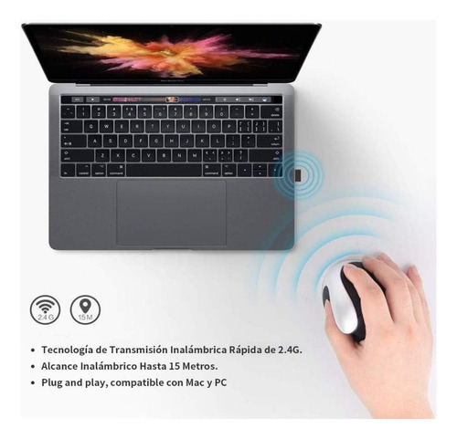 Ratón Vertical Ergonómico Inalámbrico De 2,4 G, Recargable,