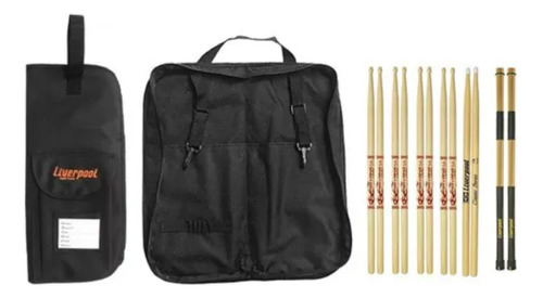 Kit Bag De Baquetas + Set De Baquetas ( 8 Pares ) Liverpool