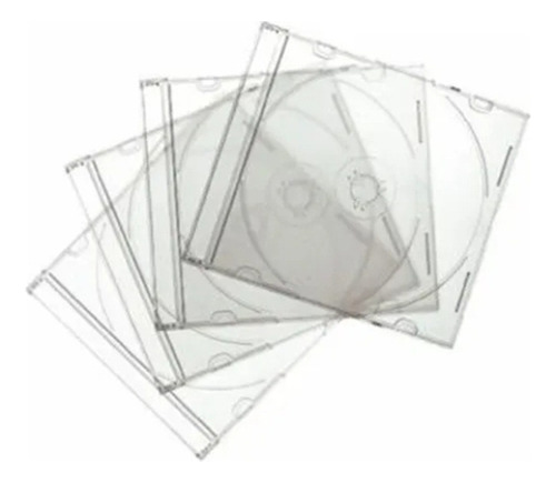 Cajas De Cd Acrílicas Slim X 10 Un Usadas Ok Transparente Y Negras (Usado)