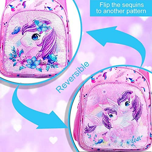 Klfvb Mochila Infantil Para Niñas, Bonita Mochila De Unicorn