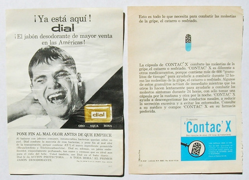 Publicidad Antigua De Jabon Dial Y Contac X, 1964 (Usado)