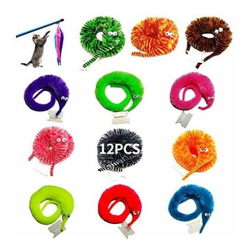 12 Piezas De Juguetes Shengsen Fuzzy Worm String Pets Fuzzy