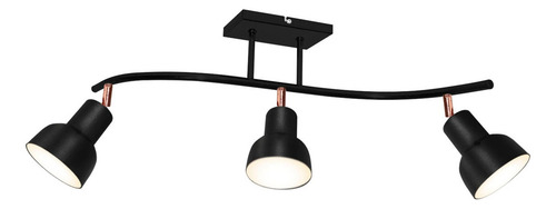 Aplique Curvo Moderno 3 Luces Movil Lampara E27 Negro Cobre Estructura Negro/Cobre