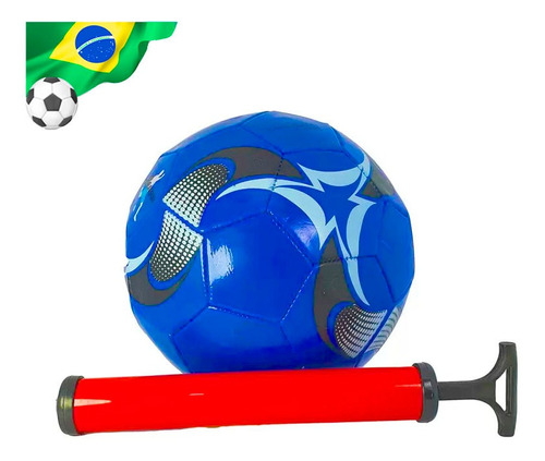 Bola De Futebol Mais Bomba De Encher Tamanho Oficial Para Ca