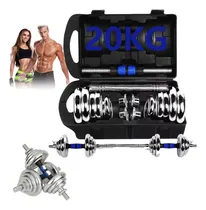 Comprar Kit Pesas Mancuernas Barra Discos Ejercicio Gym 20kg