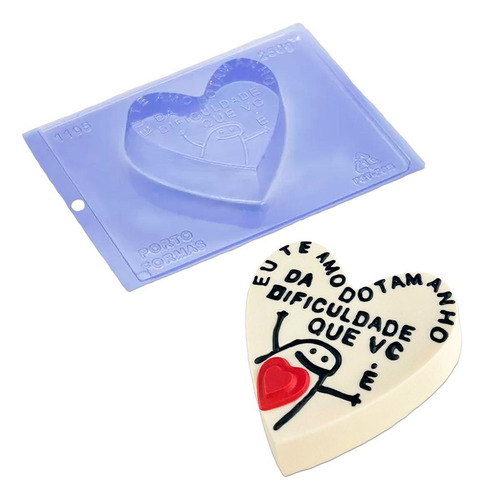 Forma De Silicone De Chocolate Coração Flork Meme 250g