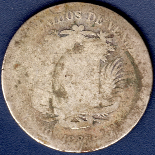 Moneda De Plata De 2 Bolívares Del Año 1888