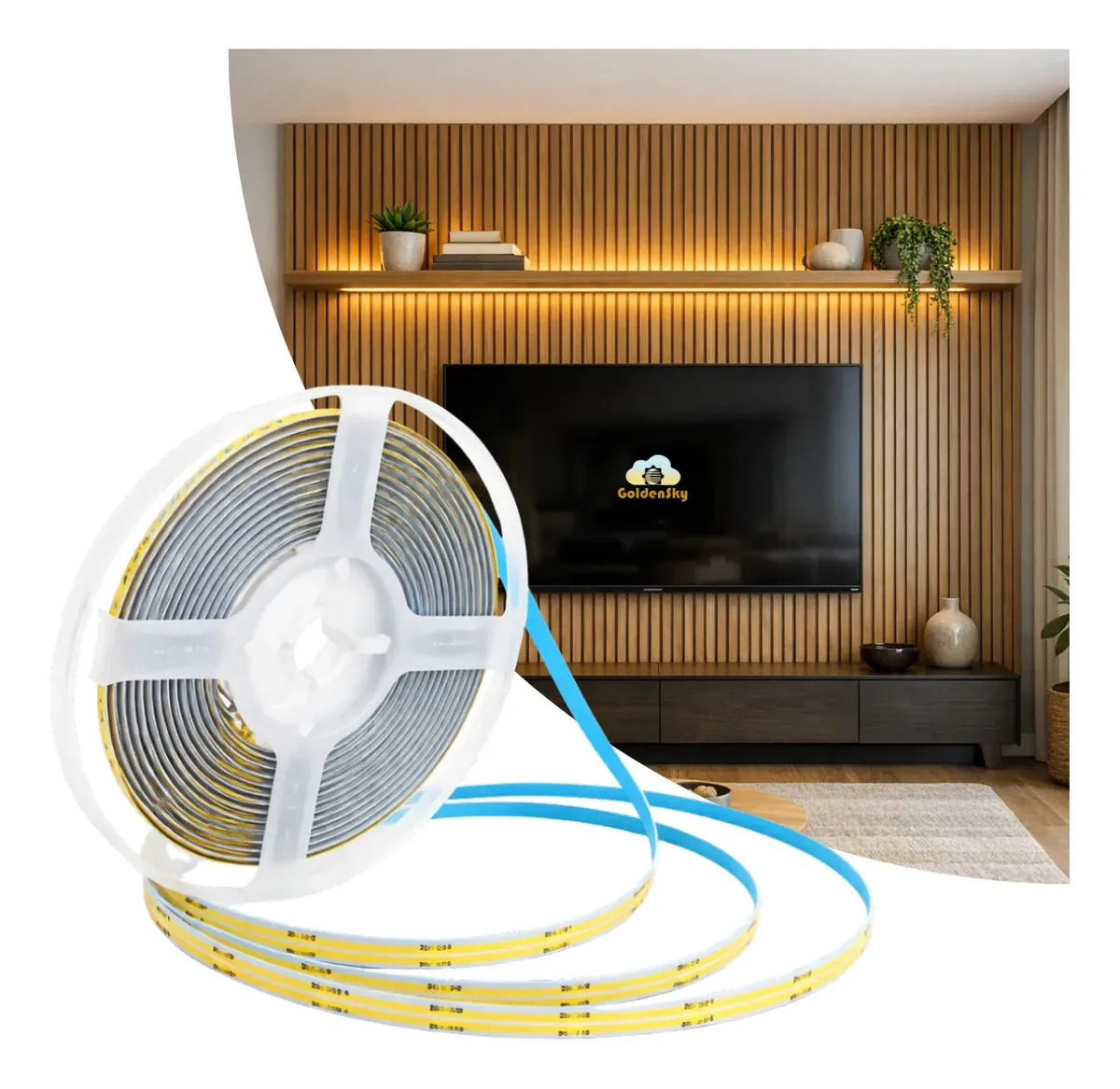 5m Fita Led Cob 288led/m Direta Energia Para Perfil Luz Branco-quente Tensão de operação