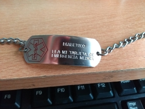 Pulsera De Acero Quirúrgico Para Diabéticos Se Puede Grabar 