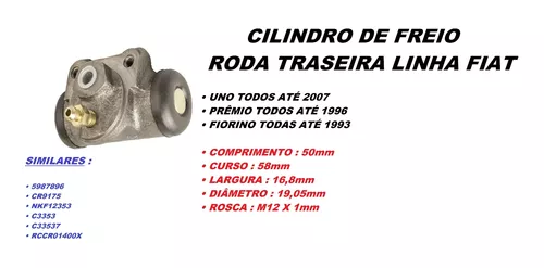 Cilindro Burrinho Roda Uno 1.0 1.3 1.5 84 a 2008 C-3353 - Hipervarejo