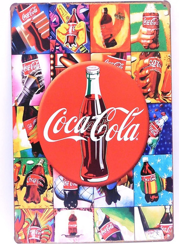 Cuadro Vintage Metálico 20 X 30 Cm Diseño Coca-cola/runn