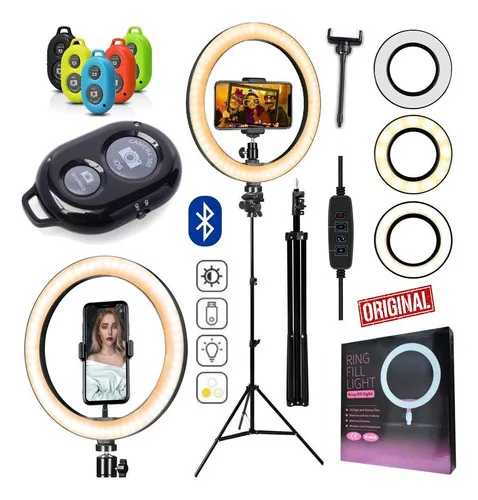 Bloguera de maquillaje LED con iluminador grande Hing Light de Aro Luz