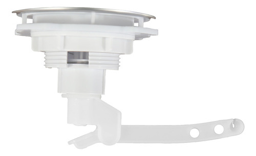 Botton Push Superior Universal Para Baño Fleximatic 2400 Acabado Pulido Color Blanco Y Acero Pulido