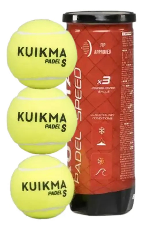 Pack x3 Pelotas De Pádel Presurizadas - Kuikma Pb Speed Ku Color Amarillo
