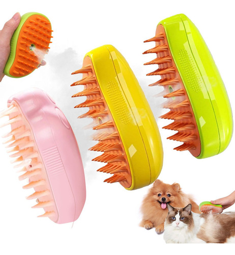 3pz Cepillo Vapor For Gato Perro Peine Limpiador Mascotas