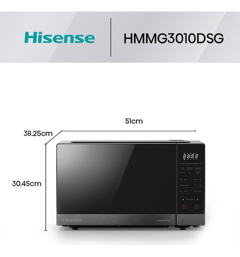 Horno De Microondas Con Grill Hisense Hmmg3010dsg 1.1 Pies