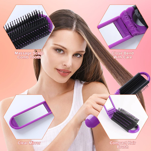 Mini Cepillo De Cabello Plegable Portatil Con Espejo Durader
