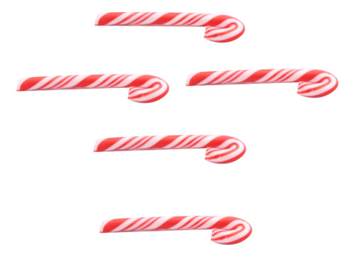 Miniatura De Bastón De Caramelo Navideño Rojo Y Blanco Hecho