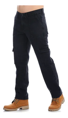 Pantalon de mezclilla tipo cargo new arrivals