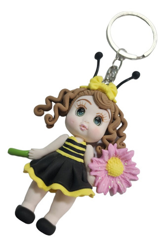Llavero De Niña Disfraz Abeja Mod. V8 Color Amarillo