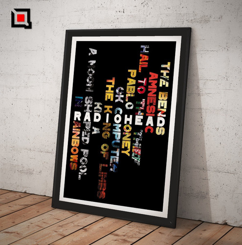 Cuadro Radiohead Lamina Poster Vidrio Discografia V2