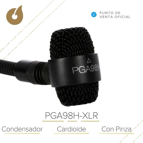Imagen 3 de 10 de Micrófono Condensador Shure Pga98-xlr Pinza Para Instrumento
