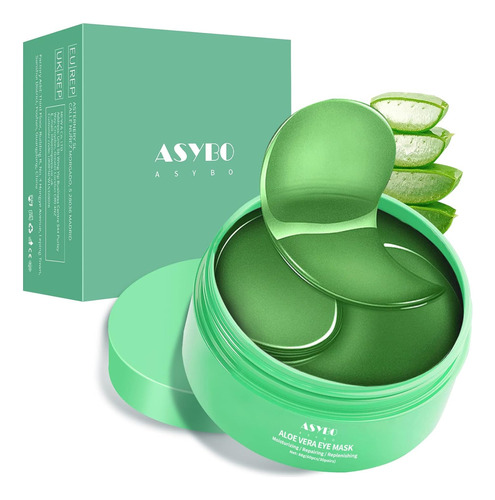 Asybo Aloe Vera Másqueda Eyerse, 60 Pcs Bajo Parches De Ojos