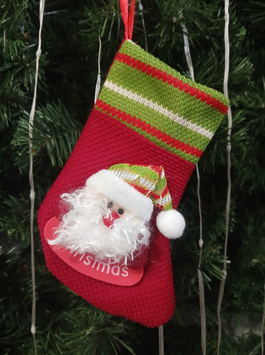 Bota Navidad Deco Diseño Paño Tela Tejido Papa Noel Color Papa Noel H9242
