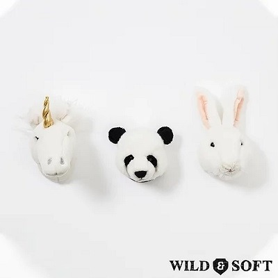 Imagem 6 de 10 de Kit Lovely Box 3 Mini Troféus Parede Pelúcia Wild And Soft