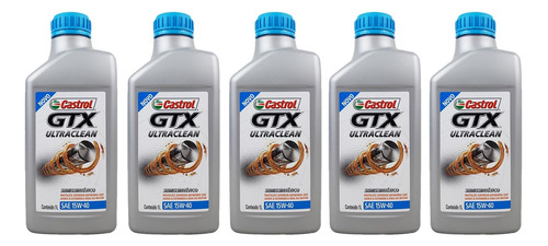 Kit Óleo Castrol Gtx Ultraclean 15w40 Semissint 5 Litros