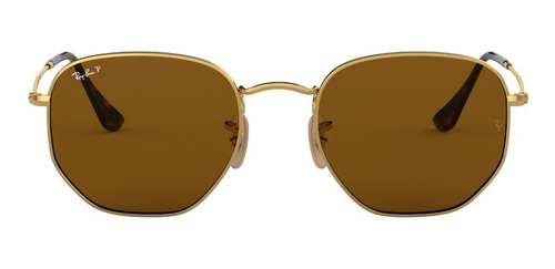 Lentes De Sol Hexagonal Brown Polarizados Ray-ban
