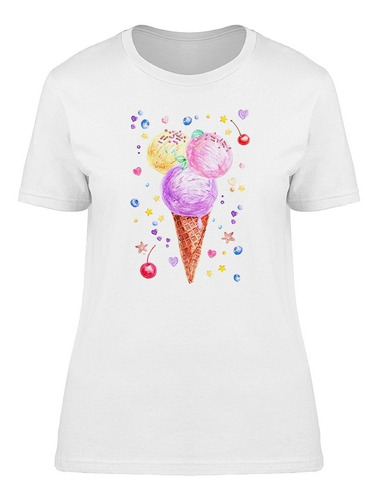 Cono De Nieve Acuarela Camiseta De Mujer