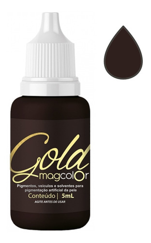 Imagem 2 de 7 de Pigmento Magcolor Gold 5ml Castanho Escuro Intenso + Brinde