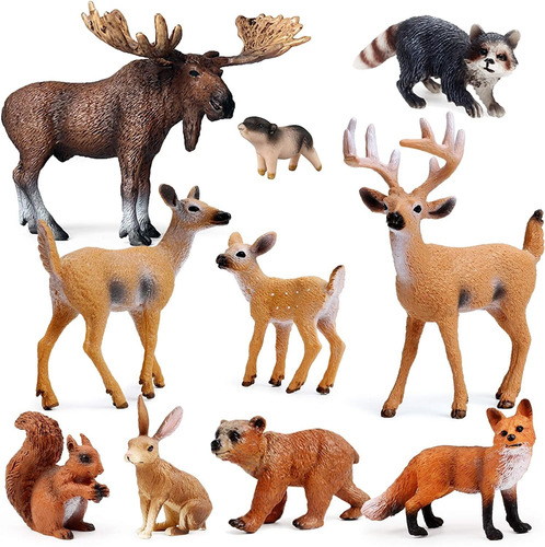 10 Figuras De Animales Del Bosque, Figuras De Criaturas Del 